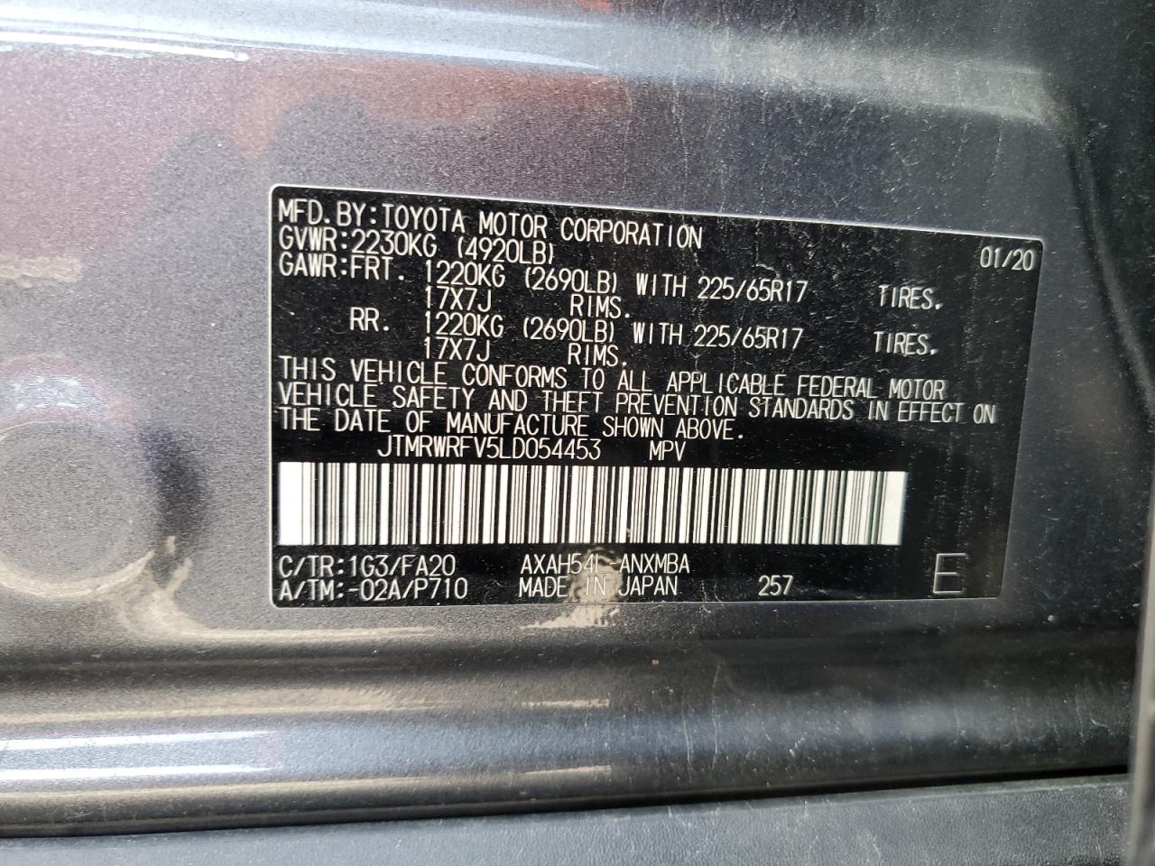 Photo 12 VIN: JTMRWRFV5LD054453 - TOYOTA RAV 4 