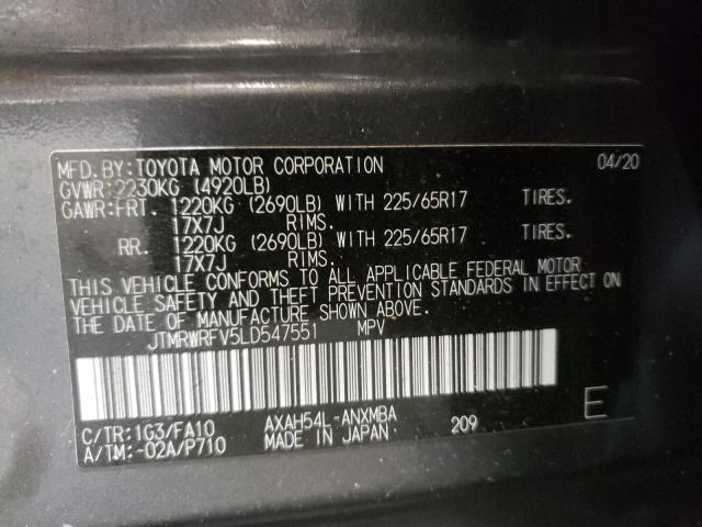 Photo 9 VIN: JTMRWRFV5LD547551 - TOYOTA RAV4 XLE 