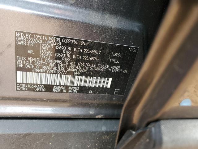 Photo 12 VIN: JTMRWRFV7MD135777 - TOYOTA RAV4 