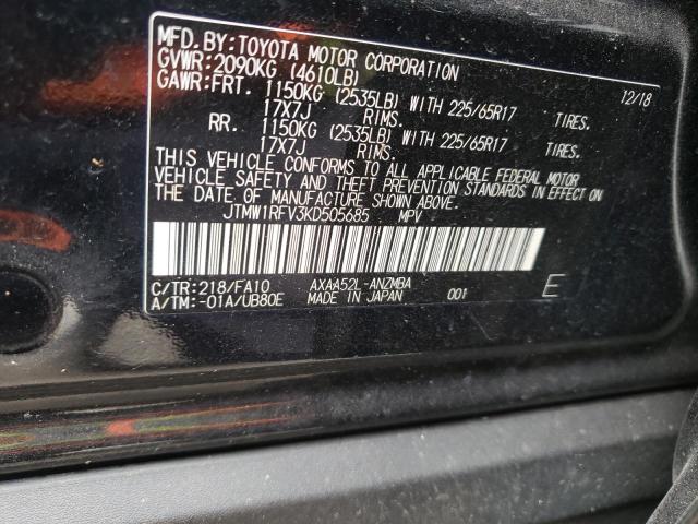 Photo 9 VIN: JTMW1RFV3KD505685 - TOYOTA RAV4 XLE 