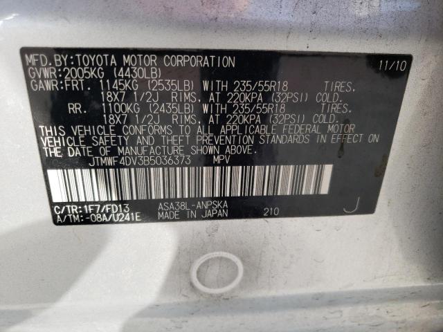 Photo 12 VIN: JTMWF4DV3B5036373 - TOYOTA RAV4 