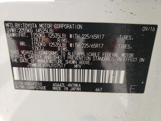 Photo 9 VIN: JTMWFREV1HJ107517 - TOYOTA RAV4 XLE 