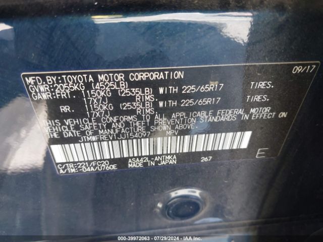 Photo 8 VIN: JTMWFREV1JJ154097 - TOYOTA RAV4 