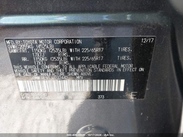 Photo 8 VIN: JTMWFREV1JJ732442 - TOYOTA RAV4 