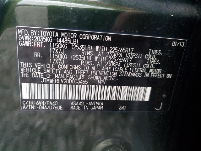 Photo 12 VIN: JTMWFREV2DD003465 - TOYOTA RAV4 