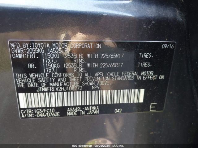 Photo 8 VIN: JTMWFREV2HJ108272 - TOYOTA RAV4 