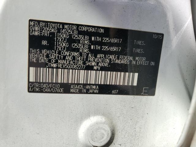 Photo 12 VIN: JTMWFREV5GD082277 - TOYOTA RAV4 XLE 