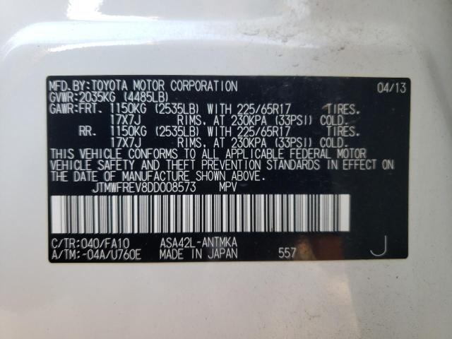 Photo 12 VIN: JTMWFREV8DD008573 - TOYOTA RAV4 XLE 