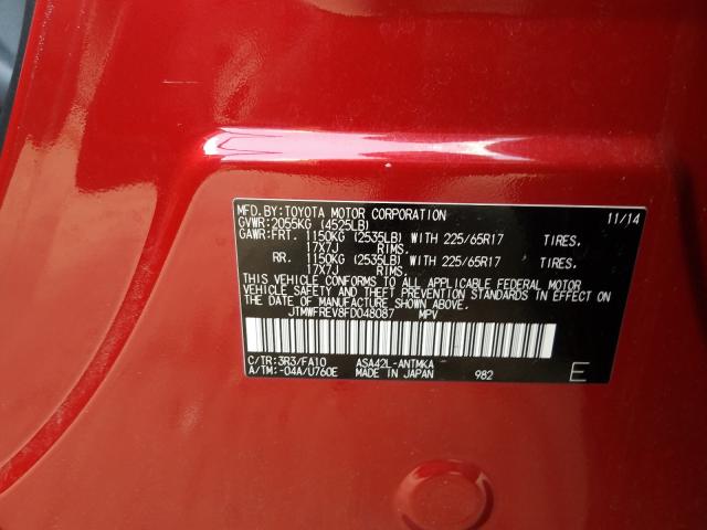 Photo 9 VIN: JTMWFREV8FD048087 - TOYOTA RAV4 XLE 