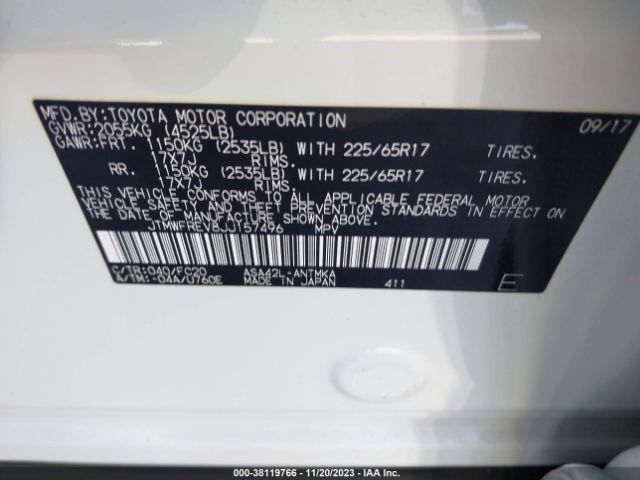 Photo 8 VIN: JTMWFREV8JJ157496 - TOYOTA RAV4 