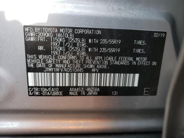 Photo 9 VIN: JTMY1RFV7KD510445 - TOYOTA RAV4 LIMIT 