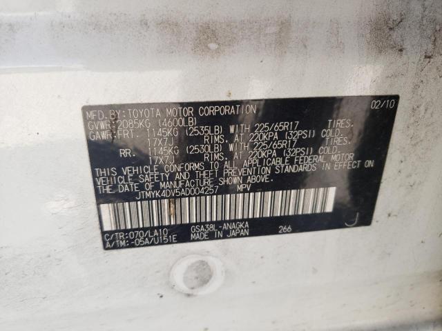 Photo 11 VIN: JTMYK4DV5AD004257 - TOYOTA RAV4 LIMIT 