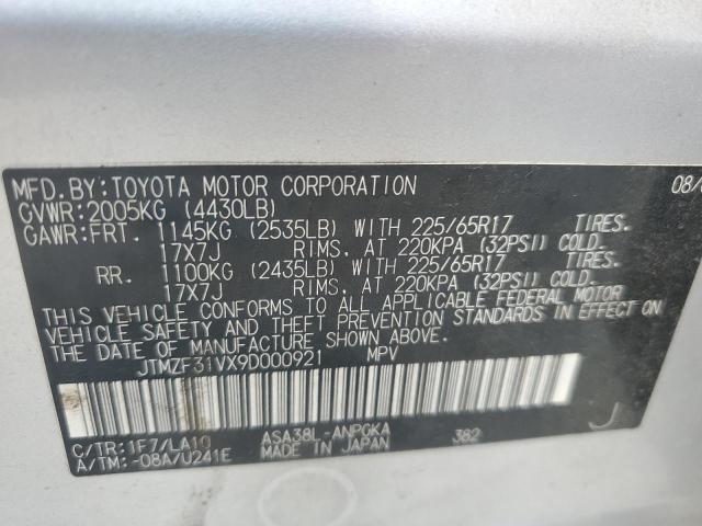 Photo 12 VIN: JTMZF31VX9D000921 - TOYOTA RAV4 