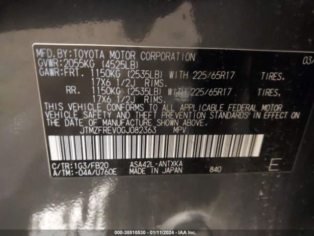 Photo 8 VIN: JTMZFREV0GJ082363 - TOYOTA RAV4 