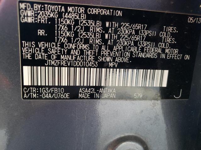 Photo 9 VIN: JTMZFREV1DD010453 - TOYOTA RAV4 LE 