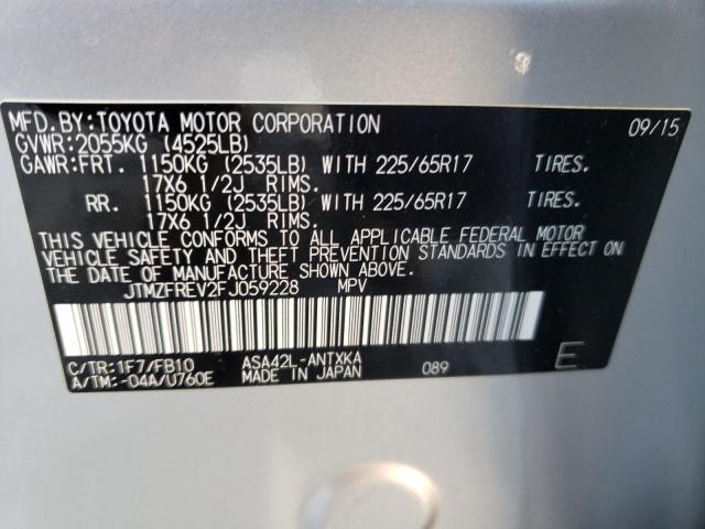 Photo 9 VIN: JTMZFREV2FJ059228 - TOYOTA RAV4 LE 