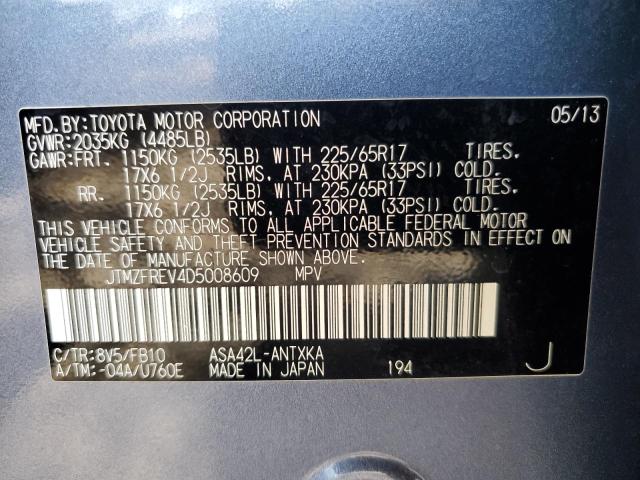 Photo 12 VIN: JTMZFREV4D5008609 - TOYOTA RAV4 