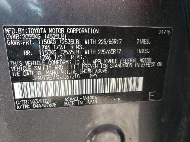 Photo 9 VIN: JTMZFREV4GJ067218 - TOYOTA RAV4 LE 