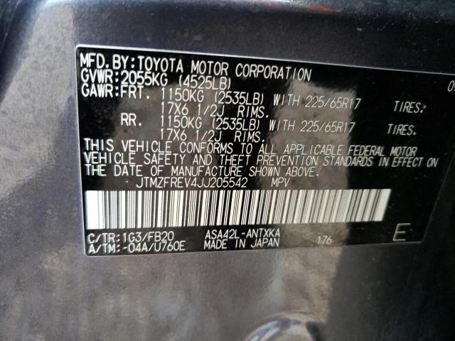 Photo 11 VIN: JTMZFREV4JJ205542 - TOYOTA RAV4 LE 