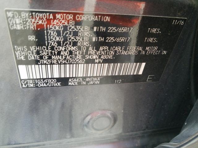 Photo 9 VIN: JTMZFREV5HJ702562 - TOYOTA RAV4 