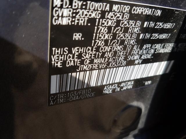 Photo 9 VIN: JTMZFREV6FJ053738 - TOYOTA RAV4 LE 