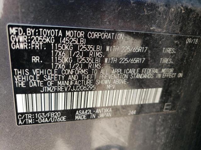 Photo 12 VIN: JTMZFREV7JJ206295 - TOYOTA RAV4 LE 