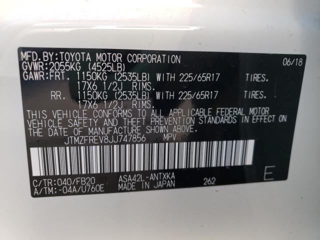 Photo 9 VIN: JTMZFREV8JJ747856 - TOYOTA RAV4 