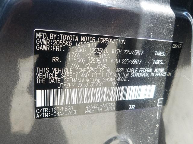 Photo 9 VIN: JTMZFREVXHJ135930 - TOYOTA RAV4 LE 