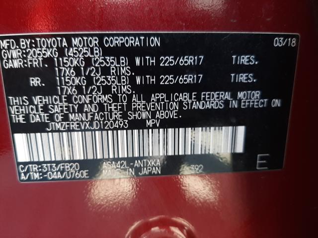 Photo 8 VIN: JTMZFREVXJD120493 - TOYOTA RAV4 LE 