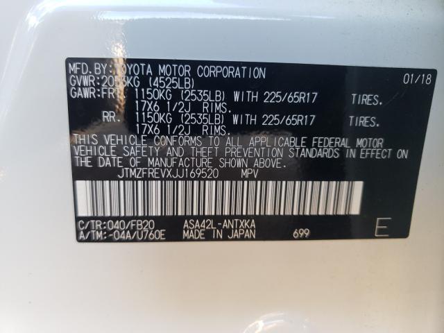 Photo 9 VIN: JTMZFREVXJJ169520 - TOYOTA RAV4 LE 