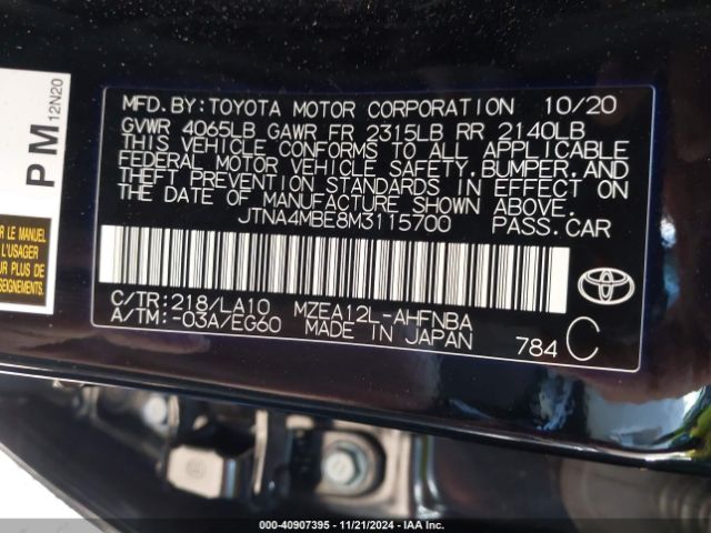 Photo 8 VIN: JTNA4MBE8M3115700 - TOYOTA COROLLA 