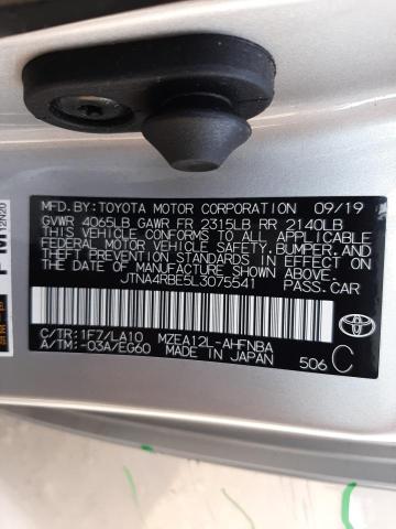 Photo 9 VIN: JTNA4RBE5L3075541 - TOYOTA COROLLA XS 