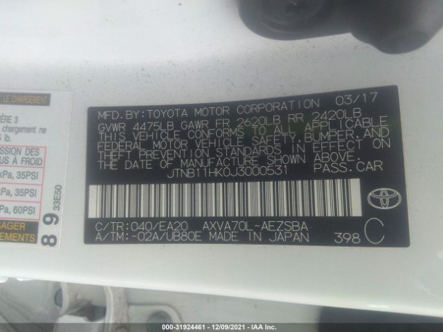 Photo 8 VIN: JTNB11HK0J3000531 - TOYOTA CAMRY 