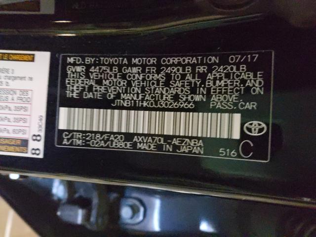 Photo 9 VIN: JTNB11HK0J3026966 - TOYOTA CAMRY L 