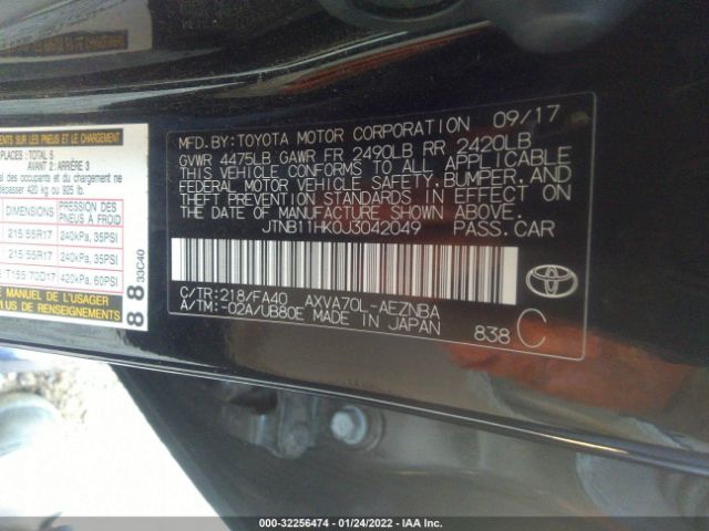 Photo 8 VIN: JTNB11HK0J3042049 - TOYOTA CAMRY 