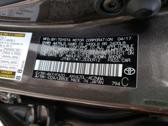 Photo 9 VIN: JTNB11HK1J3000912 - TOYOTA CAMRY L 