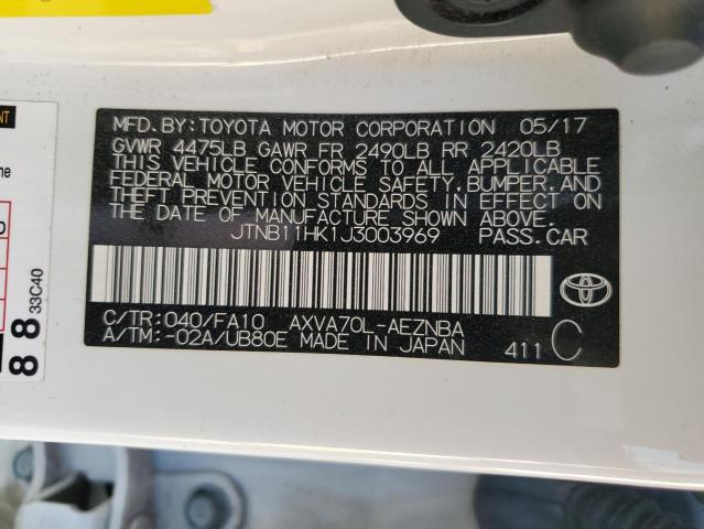 Photo 12 VIN: JTNB11HK1J3003969 - TOYOTA CAMRY L 