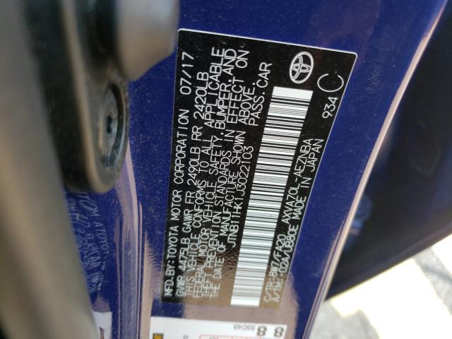 Photo 9 VIN: JTNB11HK1J3022103 - TOYOTA CAMRY 