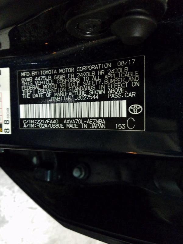 Photo 9 VIN: JTNB11HK1J3027544 - TOYOTA CAMRY L 