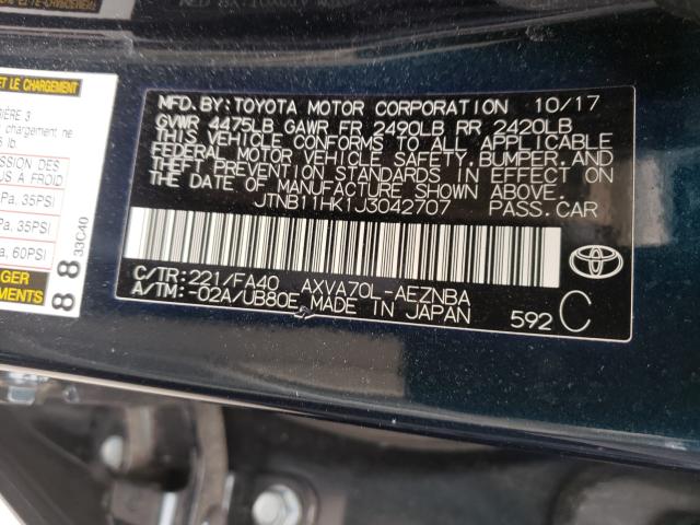 Photo 9 VIN: JTNB11HK1J3042707 - TOYOTA CAMRY L 