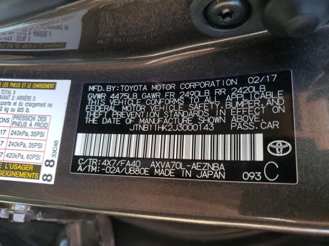 Photo 9 VIN: JTNB11HK2J3000143 - TOYOTA CAMRY L 