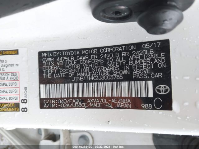 Photo 8 VIN: JTNB11HK2J3003785 - TOYOTA CAMRY 