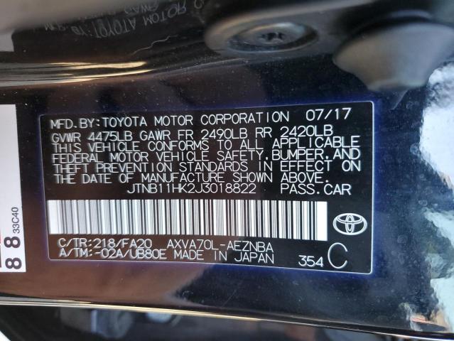 Photo 12 VIN: JTNB11HK2J3018822 - TOYOTA CAMRY L 