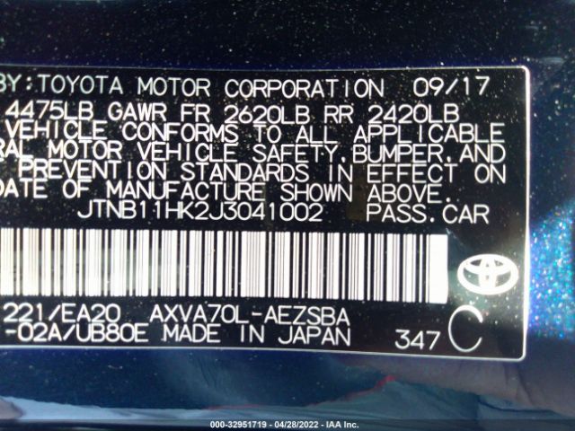 Photo 8 VIN: JTNB11HK2J3041002 - TOYOTA CAMRY 