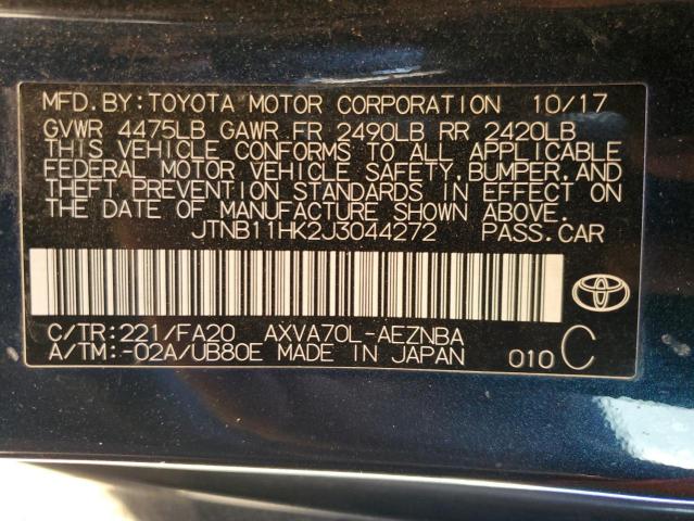 Photo 11 VIN: JTNB11HK2J3044272 - TOYOTA CAMRY L 