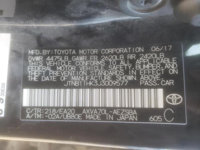 Photo 11 VIN: JTNB11HK3J3009577 - TOYOTA CAMRY L 