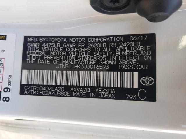 Photo 12 VIN: JTNB11HK3J3016593 - TOYOTA CAMRY L 