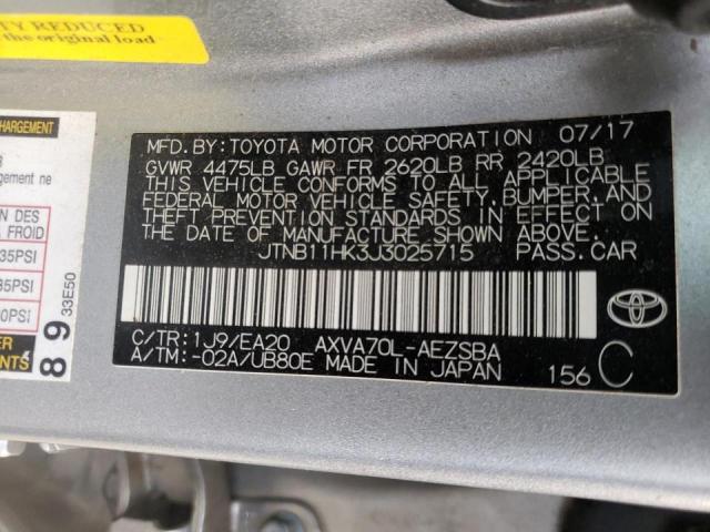 Photo 9 VIN: JTNB11HK3J3025715 - TOYOTA CAMRY L 