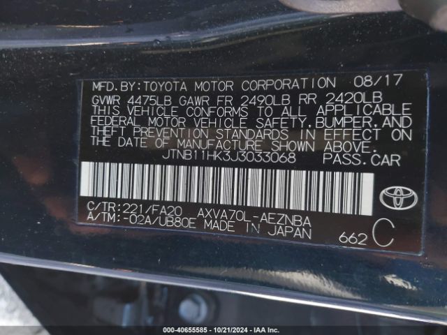 Photo 8 VIN: JTNB11HK3J3033068 - TOYOTA CAMRY 