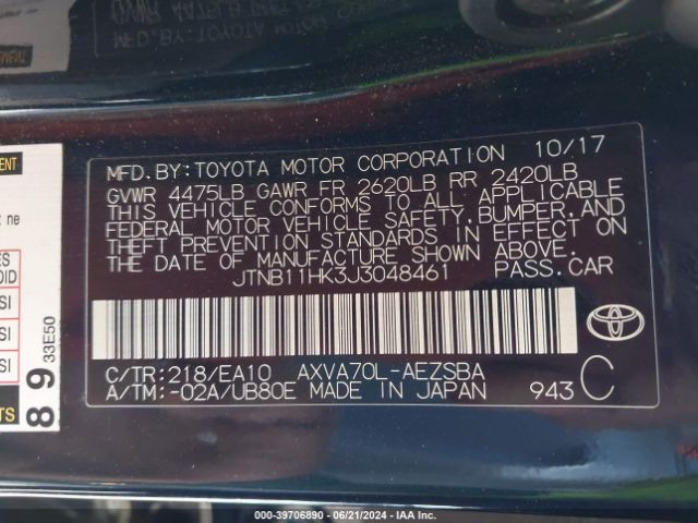 Photo 8 VIN: JTNB11HK3J3048461 - TOYOTA CAMRY 